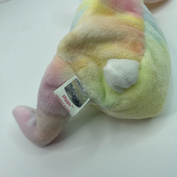 Rare Rainbow 1998 Ty Beanie Baby: Hippie the Tie Dye Bunny Rabbit W/Tag - Picture 5 of 5